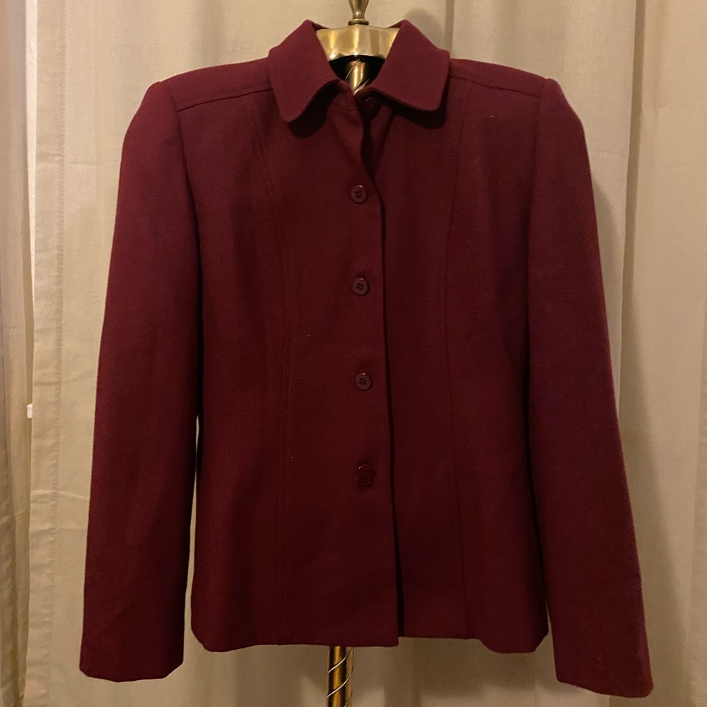 Vintage 90s Burgundy Wool PantSuit